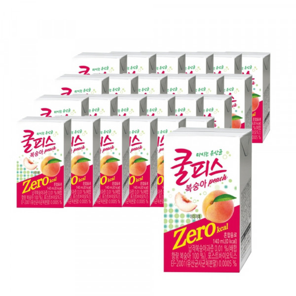 쿨피스 제로 테트라 복숭아 140ml 48입