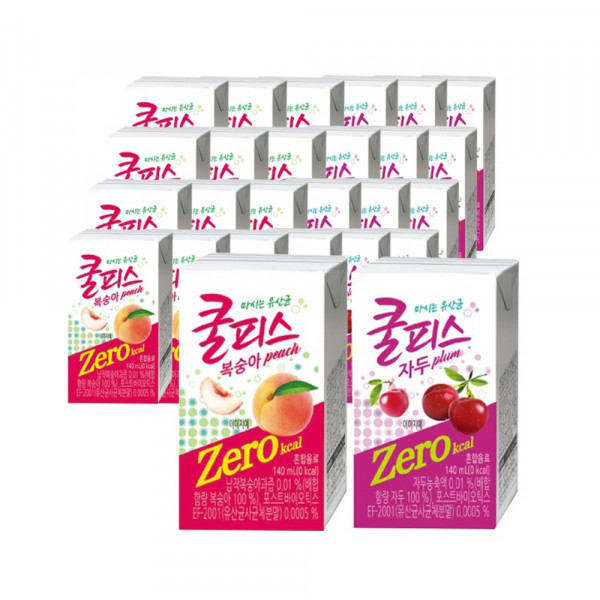 쿨피스 제로 테트라 140ml 48입 (복숭아+자두)