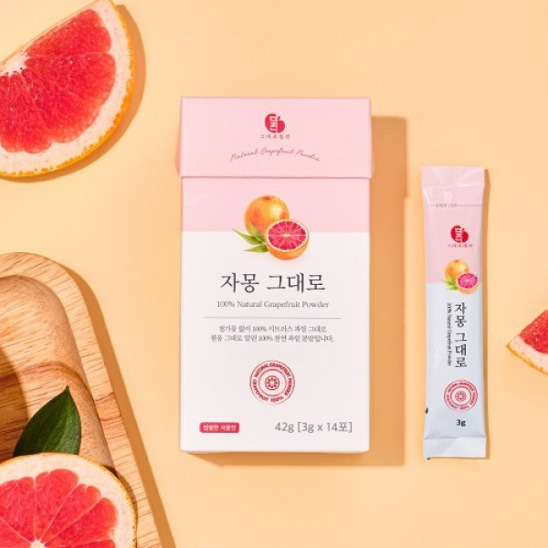  (푸드폴리스마켓)그대로말린 100% 자몽분말 자몽 그대로 1박스 14포 