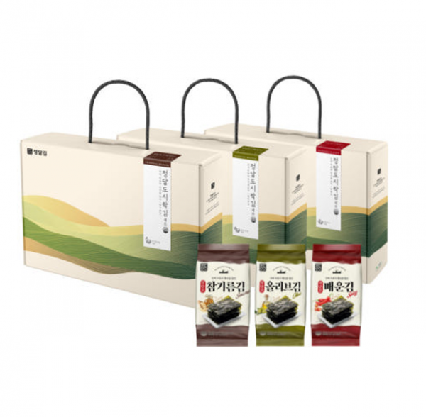  (푸드폴리스마켓) 맛3종 도시락김 선물세트 (참기름김/올리브김/매운김/ 각 5g x 6ea / 총 20봉) 